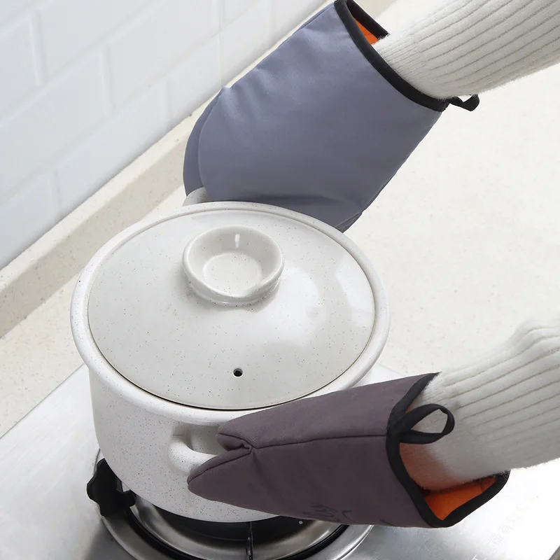 1 pair Single Oven Glove Heat Resistant Thick Insulated High-temperature Resistant Household Kitchen Microwave Oven Bakery