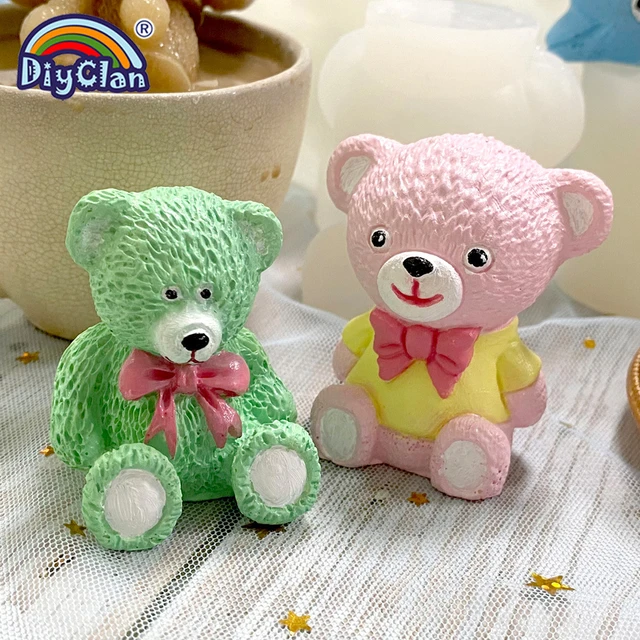 3D Teddy Bear Silicone Mold For Chocolate Ice Cube Making Molds Bow-knot  Bear Ice For