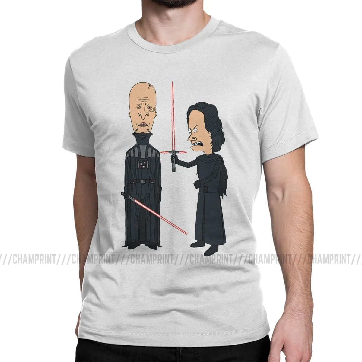 Мужские хлопковые винтажные футболки с надписью «dump Darkside» и надписью «Beavis And Butthead», топы с коротким рукавом в стиле панк с изображением старой комедии и музыки - Цвет: Белый