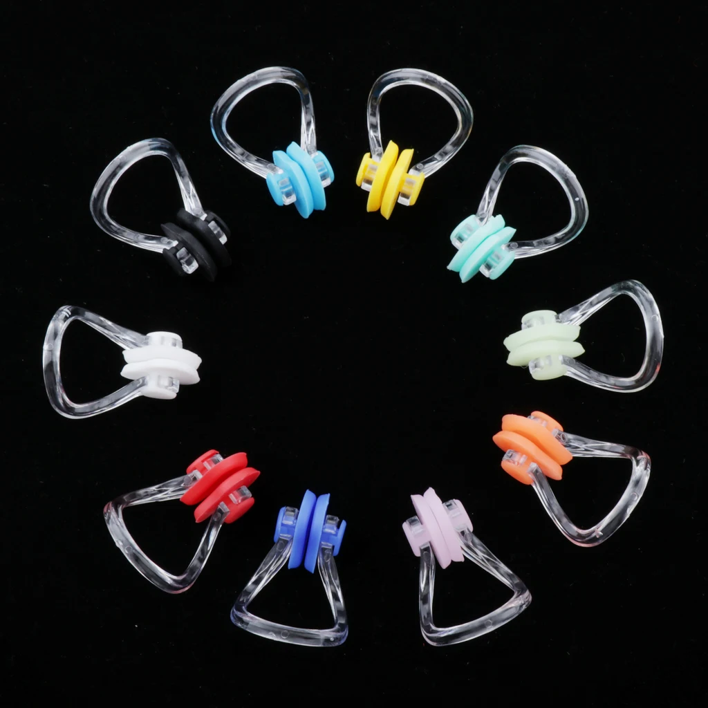 10pcs Swimming Nose Clip Plugs Swimmer Noseclip Gear Equipment Assorted Color
