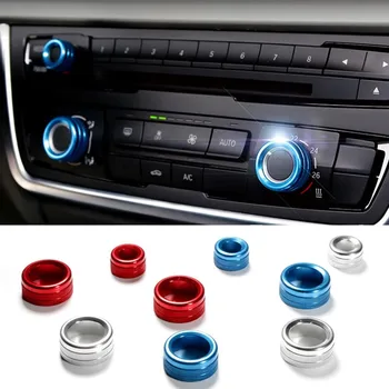 

3Pcs/Lot Car Air Conditioning Knobs Audio Decorative Circle Trim For BMW X1 2017 car styling