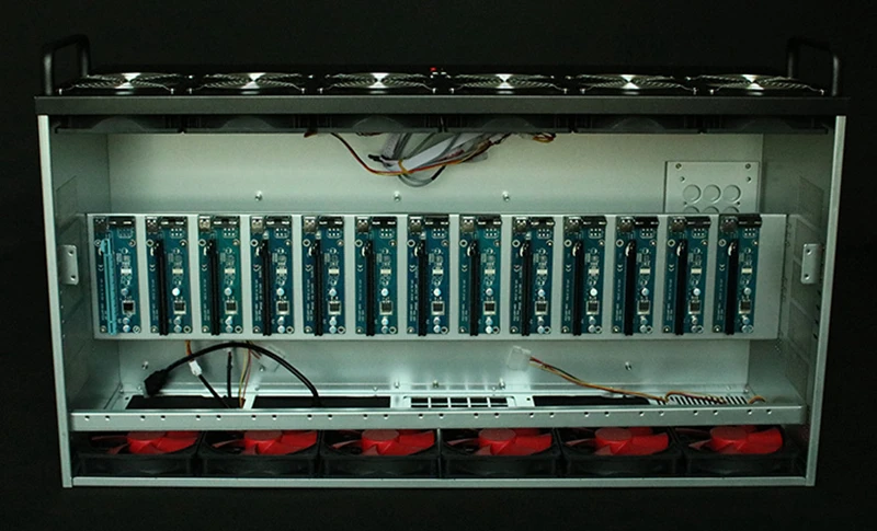 Чехол для криптомайнера Asic Bitcoin USB Miner Rackmount PC, сервер для майнинга, открытая рамка для RX 470 480 570 12 или 13 GTX1080 GPU Card