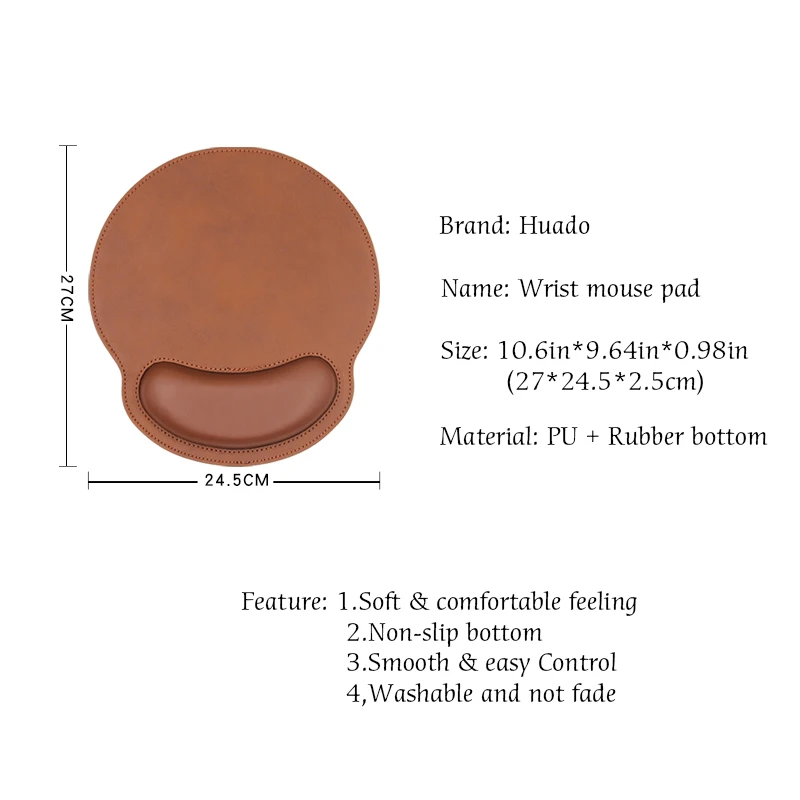 Leather Mouse Pad Ergonomic Memory Foam Keyboard Mat Wrist Support Suitable for Office and home Waterproof Surface mouse pad