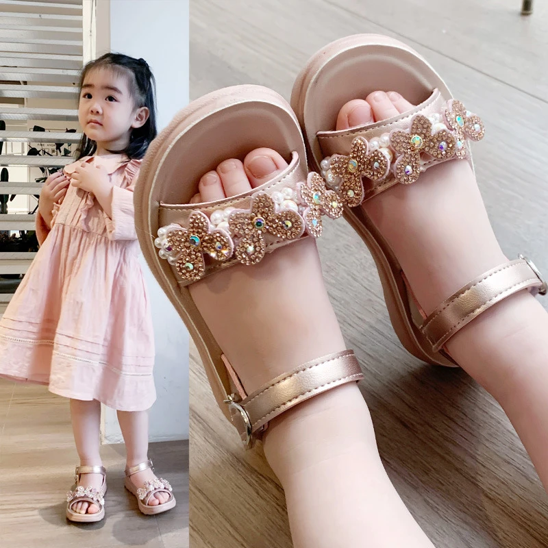 Roestig ik luister naar muziek scheuren Baby Meisjes Zomer Sandalen Kinderen Open Toed Sandalen Prinses Diamant  Kids Strand Schoenen Voor Meisjes|Sandalen| - AliExpress