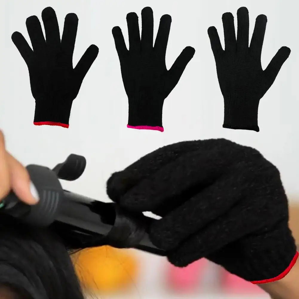 Heat Resistant Glove Hair Straightener Curling Tong Hairdressing Heat Blocking Finger Gloves