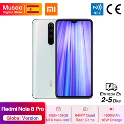 Глобальная версия смартфона Xiaomi Redmi Note 8 Pro, 6 ГБ 128 Гб ПЗУ, 64-мегапиксельная четырехъядерная камера, MTK Helio G90T, 4500 мАч, 18 Вт, QC 3,0, UFS 2,1