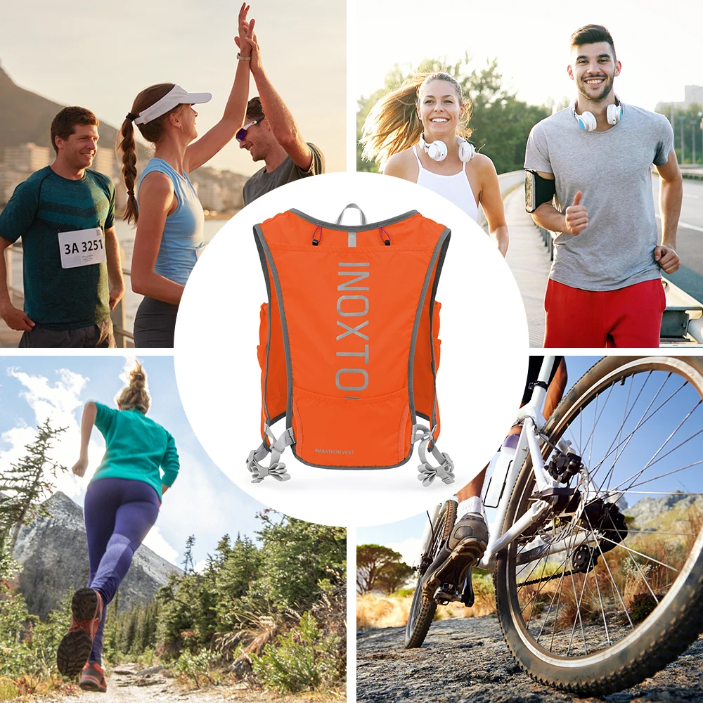 Quick-drying running backpack 5L ultra-light hydrating vest mountain bike bag breathable 1.5L water bag 250ML water bottle hydration backpack hydration pack running hydration vest