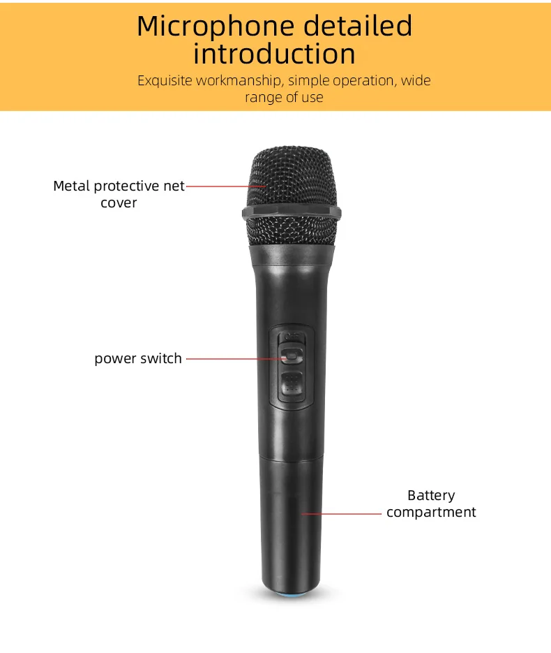 2 Pcs Portable Wireless Microphone for Party Karaoke Home KTV Handheld Microphone Professional microphone wireless microphone