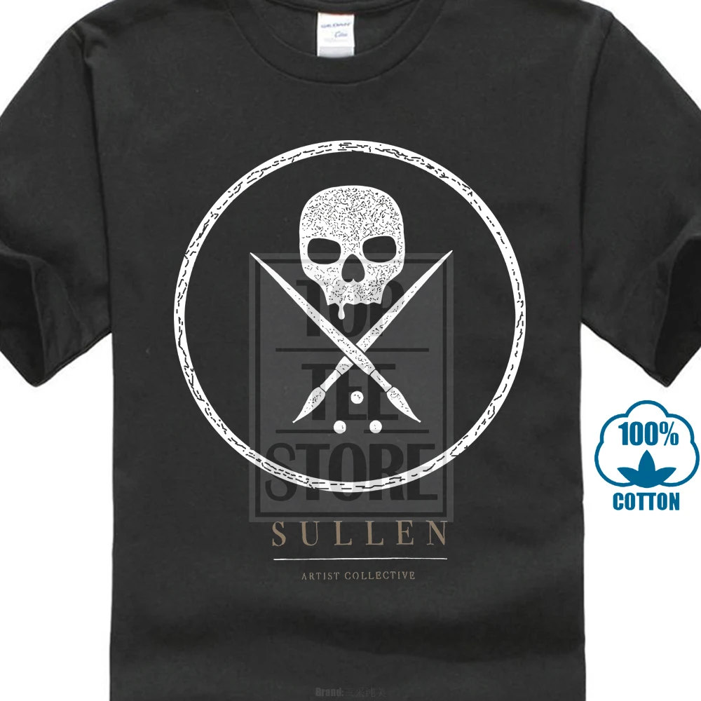 Новая футболка Sullen с эрозией одежды черная S 5xl свободная из 100% хлопка юмором |