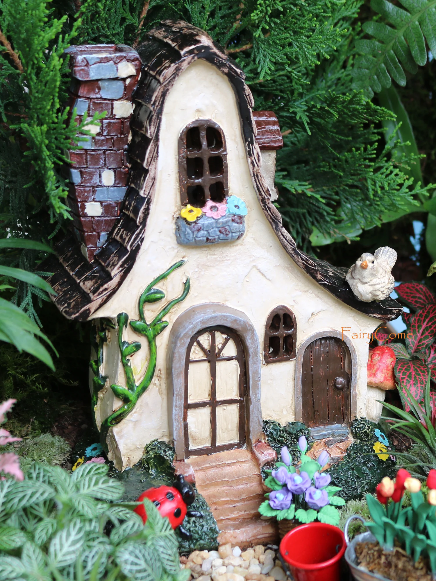Miniature Dollhouse FAIRY GARDEN Accessories ~ Tiny Russian Cottage Birdhouse 