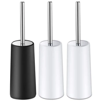 

3Pcs Toilet Brush Stainless Steel Long Handle Toilet Brush Cleaning Brush with Seat Toilet Brush Suitable for Bathroom Toilet