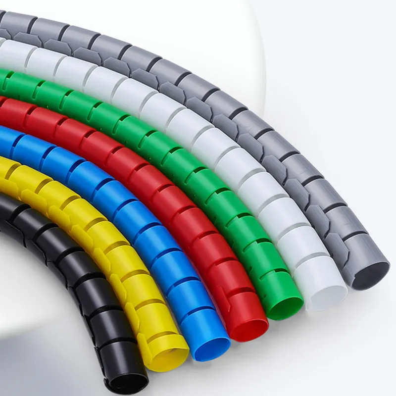 Line Organizer Pipe Protection Spiral Wrap Winding Cable Wire Protector Cover Tube 1meter cable wire protector,cable protector,protective sleeve,cable sleeve protector