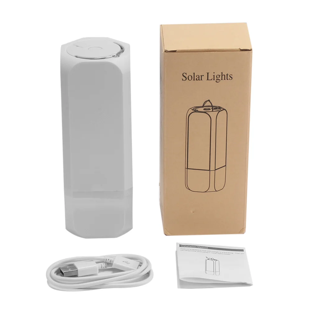Solar Powered Lights Tent Accessories Rechargeable Light Waterproof Sensor Flashlight for Outdoor Camping Hiking Emergency Light