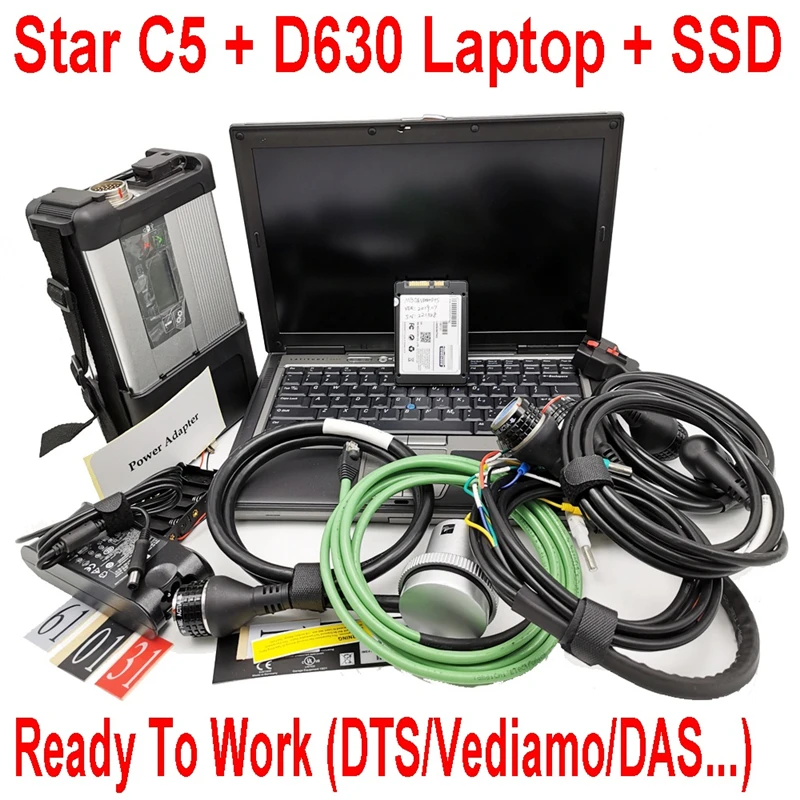 Диагностический инструмент mb star c5 sd Подключение Wi-Fi Диагностика SD C5 Беспроводная функция с программным обеспечением HDD,12 - Цвет: With D630 SSD