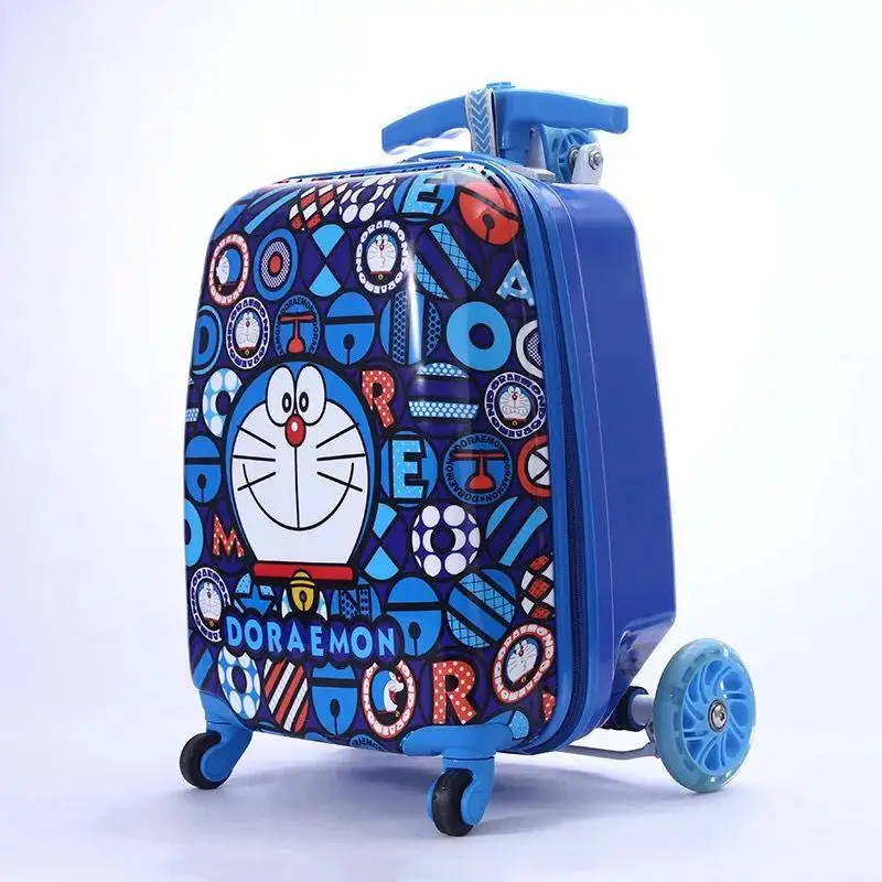 Doraemon скутер тележка багаж Детский мультфильм Дорожный чемодан скутер чемодан 1" дюймовый багаж сумка скутер - Цвет: Doraemon
