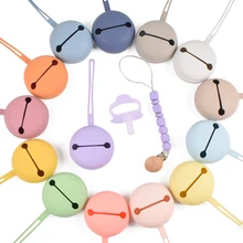 Funda de silicona para pezón sin BPA para bebé, contenedor personalizado suave para artículos pequeños, soporte para chupete, artículos para niños