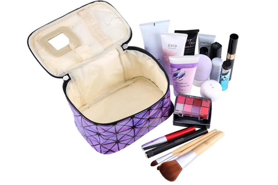 Многофункциональная сумка для косметики, женская кожаная дорожная косметичка, органайзер на молнии, чехол для макияжа, сумочка, набор туалетных принадлежностей, сумки