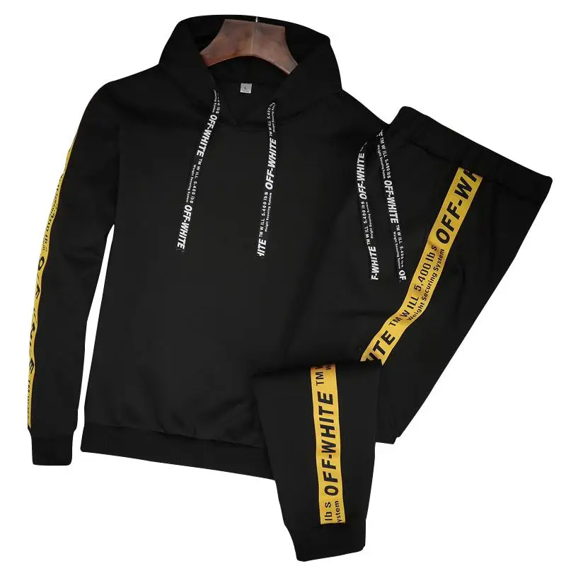 

Sets Tracksuit Men Hooded Coat Pants Hooded Sweatshirt Drawstring Outfit Sportswear 2 Piece Suit Pullover Casual Sportsuit Male