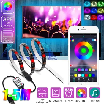 

1M/2M/3M/4M/5M RGB LED Strip Light IP65 Waterproof Smart phone bluetooth~ Control 5050 USB LED Light Tape Diode Bar TV Backlight