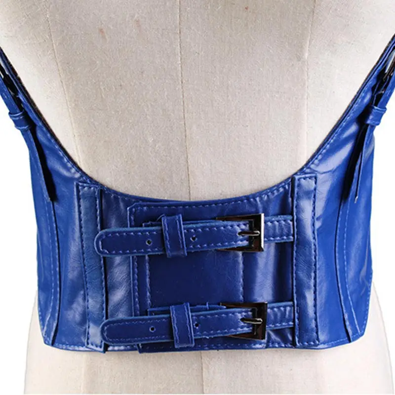 Navy blue Хит, винтажный Женский корсет, жилет, стимпанк, жгут, тянущийся жилет, широкий корсет с пряжкой - Цвет: Navy blue