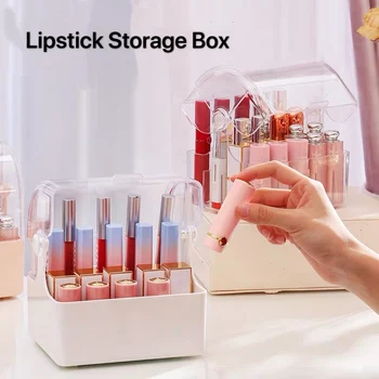 

INS Style Acrylic Lipstick Storage Box Waterproof Lipstick Makeup Cosmetic Organizer Holder Large Capacity Storage Box with Lid