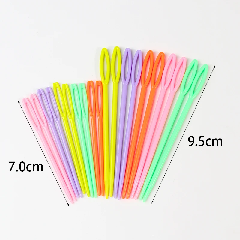 20/10/5Pcs Plastic Large Eye Sewing Needles Bodkin Darning Embroidery  Threading Crafts Cross-Stitch Tools 7/9/15cm Random Color