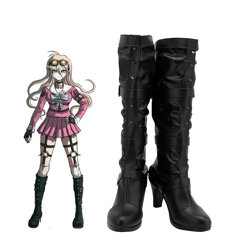 

Anime Danganronpa V3 Killing Harmony Iruma Miu Rabbit Cosplay PU Rivet Shoes Halloween Carnival Costumes Prop High Heels Boots