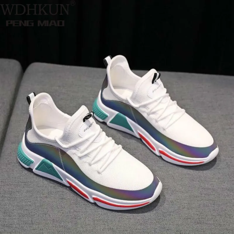 

2020 Spring New Women Casual Shoes Fashion Breathable Lightweight Walking Mesh Lace Up Flat Shoes Sneakers Women