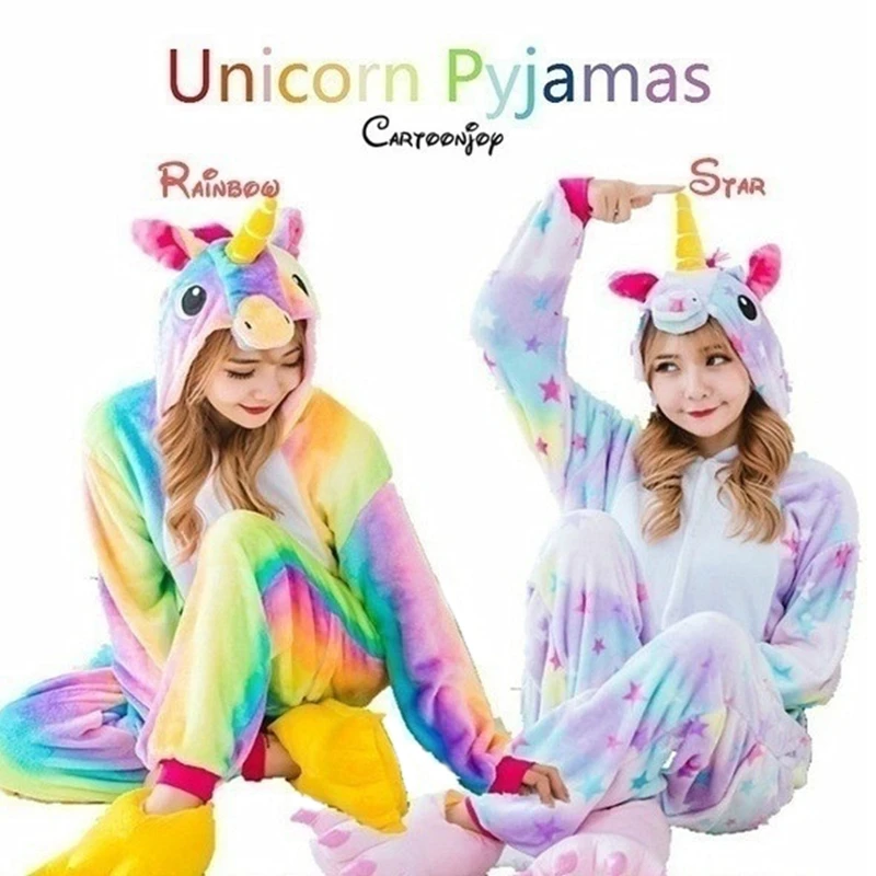 

Flannel Cute Unicorn Sleepwear Children Kids Cartoon Animal Pajama Costume Sleepwear for Kids Winter Suit