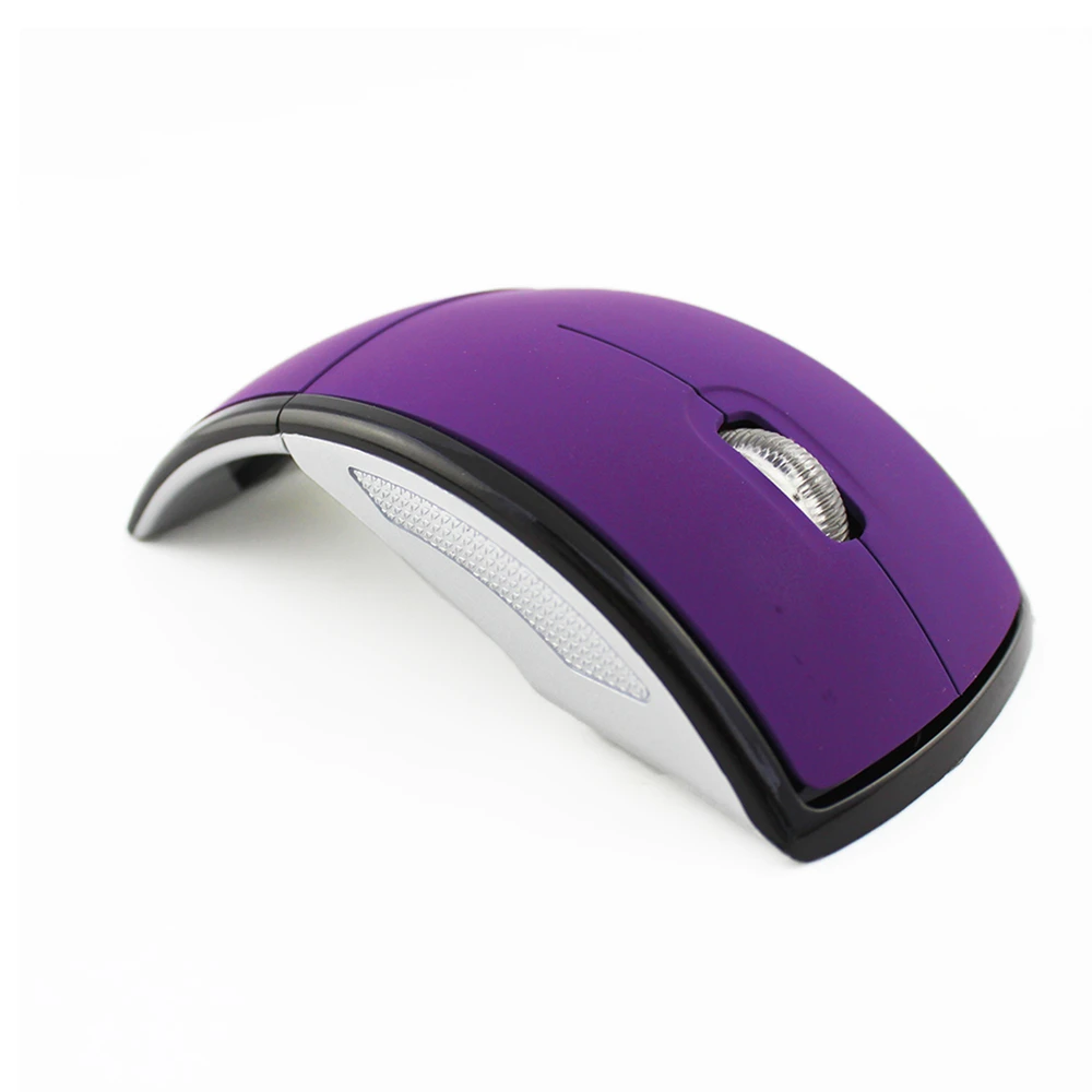 CHYI 2,4 ГГц Складная беспроводная компьютерная мышь Складная Arc USB оптическая мышь компьютерная игровая мышь для ноутбука microsoft Surface - Цвет: Фиолетовый