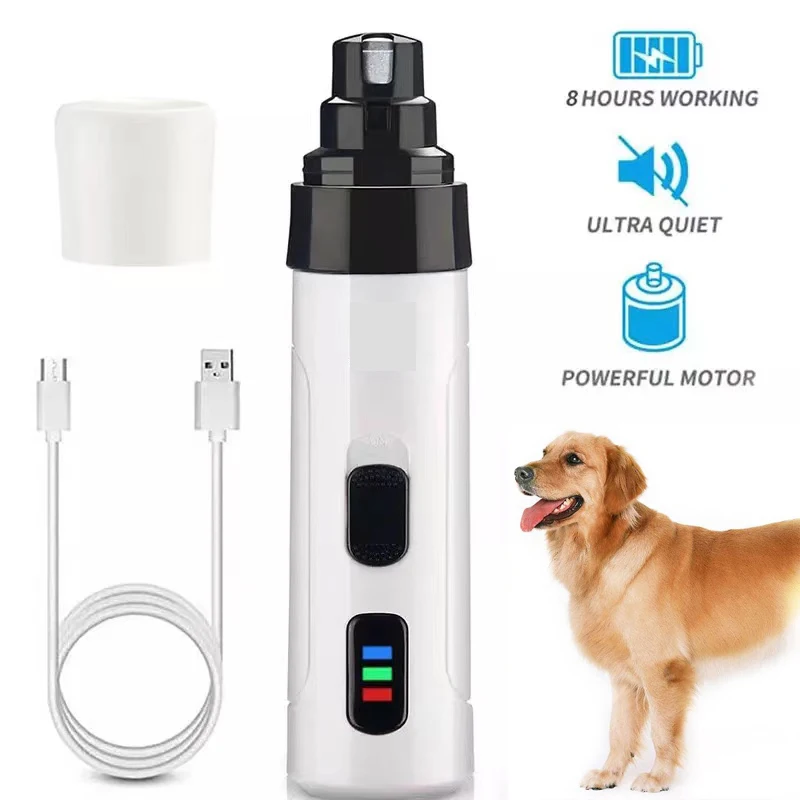 

Электрические кусачки для ногтей OLOEY для собак, Шлифовальные машинки для ногтей, перезаряжаемые тихие машинки для ухода за кошачьими лапами и питомцами с USB-зарядкой, триммер для ухода за ногтями