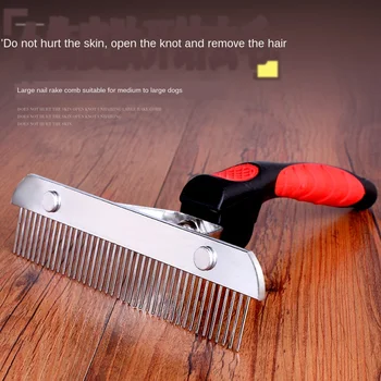

Pet Comb Fur Comb Rubber Handle Rake Comb Pet Row Comb Medium And Large Dog Beauty Comb Dog Cleaning Supplies