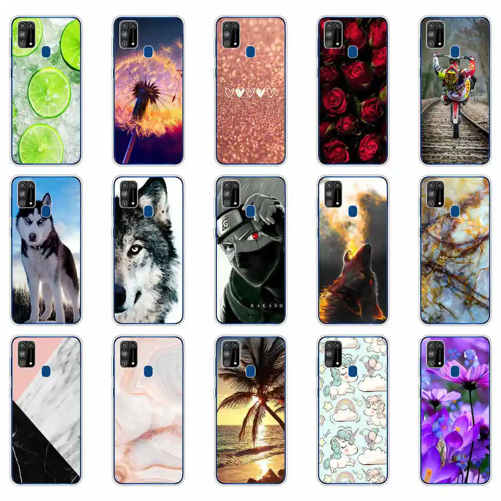 Per Samsung M31 Custodia Cover 6.4 "Morbido Silicone Coque Per Samsung Galaxy M31 M 31 Sm-M315Fzbvser M315 Paraurti Funda Conchiglie Borsa