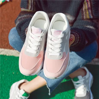 

Womens Sneakers Shoes 2020 Fashion Spring Mesh Casual Shoes Students Lace-up Flat Bottomed Running Shoes Women Tenis Feminino