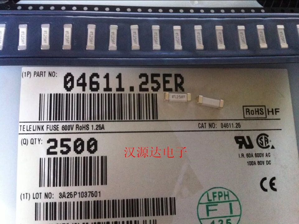 20 шт./лот 04611.25ER 600 в 1.25A LF1.25AT 10*3 мм SMD предохранитель 100% новый и оригинальный |