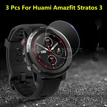 

3 Pcs 0.26 mm Screen Protector Tempered Glass for Xiaomi Huami Amazfit Stratos 3 Smart Watch GPS 34.5mm Transparent Film