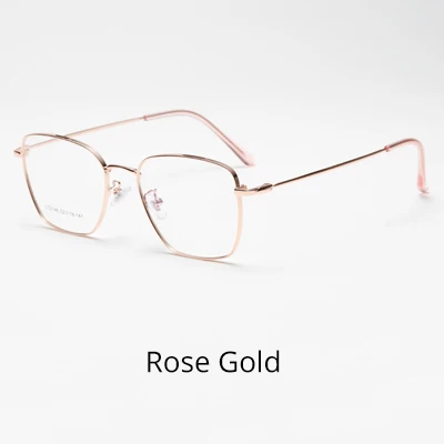 Rose Gold Ralferty, полностью металлические очки, оправа для женщин, Золотые очки для глаз, для мужчин, близорукость, оптические оправы для очков, monturas de lentes mujer Y1132 - Цвет оправы: Rose Gold
