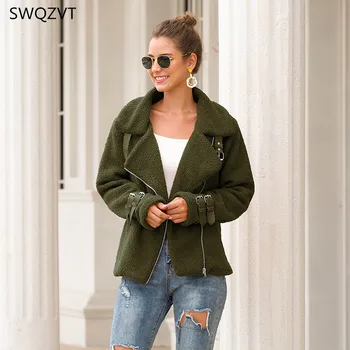 

Autumn Winter Warm with Fur Women Jacket Thick Slim Long Sleeve Women Short Jacket Coat Abrigos Mujer Invierno 2019 Streetwear