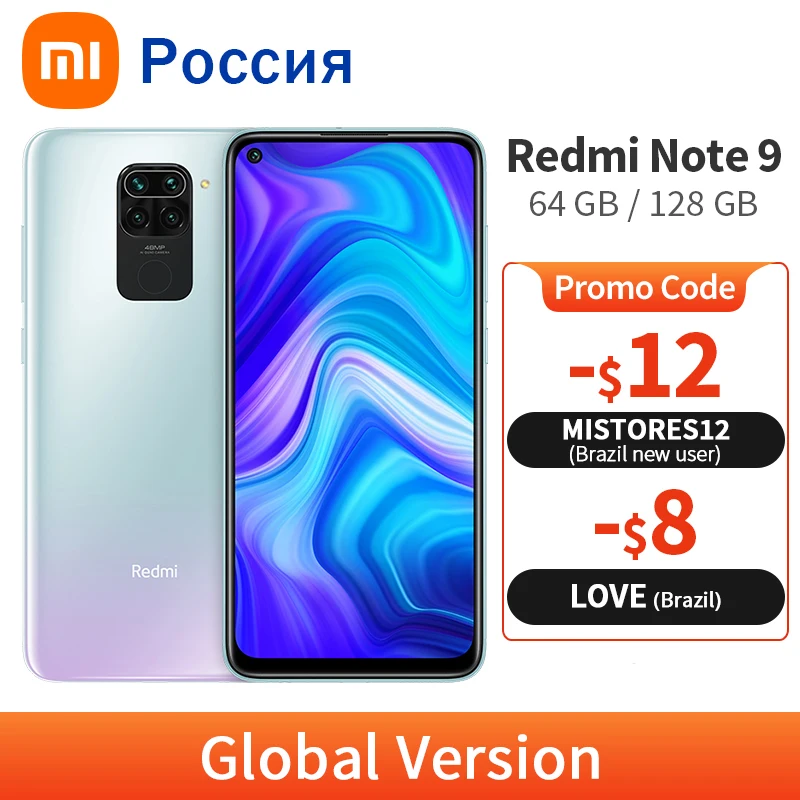 Xiaomi-Teléfono inteligente Redmi Note 9, dispositivo de 6,53, Dot Display con procesador MTK Helio G85 Octa Core, 3Gb o 4Gb de RAM y 64Gb o 128Gb de ROM, cámara de 48MP y batería 5020mAh, versión global