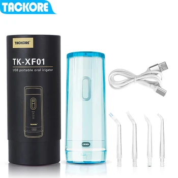 

Tackore Portable Folding Electric Oral Irrigator USB Charging Oral Flosser 200ml 4 Modes 5 Jet Tips For adult Children