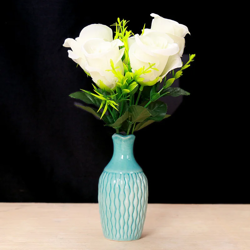 Цветочные вазы, керамический цветочный горшок, украшение в скандинавском стиле, настольные растения, Настольная ваза для цветов, аксессуары для украшения дома, современные - Цвет: H-blue