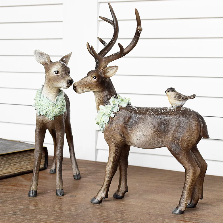 

American retro simulation elk statue home accessories creative elk office crafts ornaments gifts