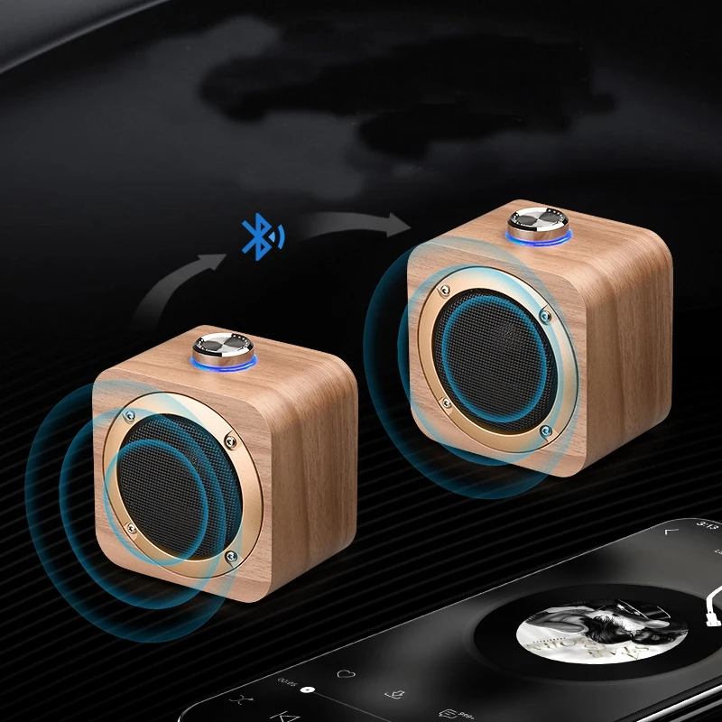 Деревянный беспроводной Bluetooth динамик мини Бас Сабвуфер телефон Tws Интернет домашний Открытый Портативный Аудио Телефон Универсальный