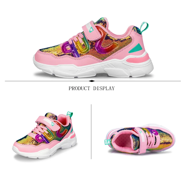 PINSEN 2019 Autumn children's sneakers Girls Shoes Kids Sport Shoes Shining Fashion Casual Child Shoes For Girl chaussure enfant (9)