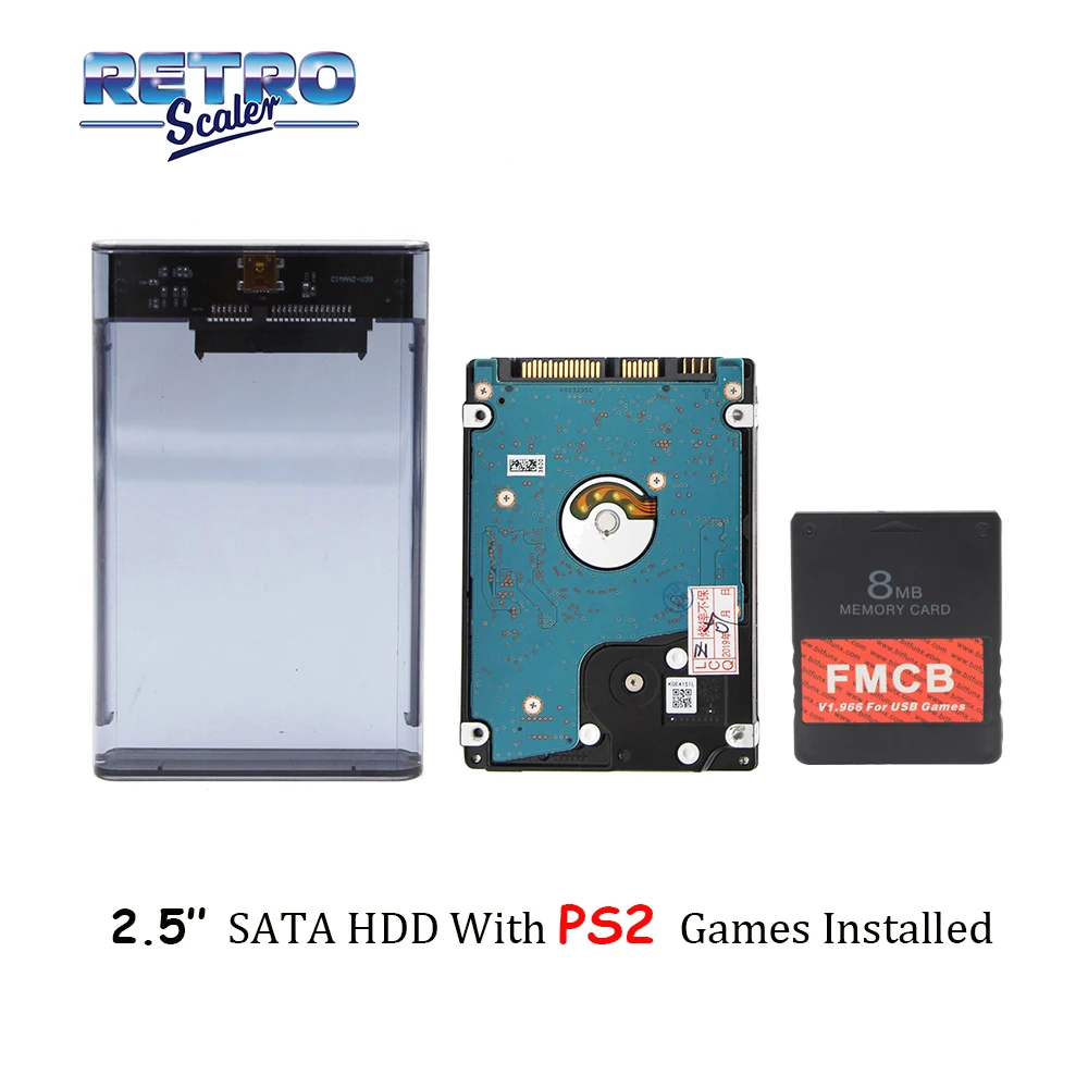 FMCB 8 Мб/16 Мб/32 Мб/64 МБ для игр с USB + 2 5 ''SATA жесткий диск 320/500 Гб/1/Φ установленными