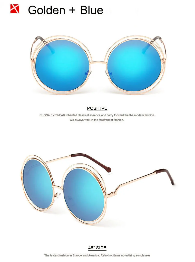 SHAUNA Vintage Oversize Round Sunglasses Women Alloy Around Hollow Frame Brand Designer Fashion Circling Frog Sun Glasses UV400 sunglasses for women