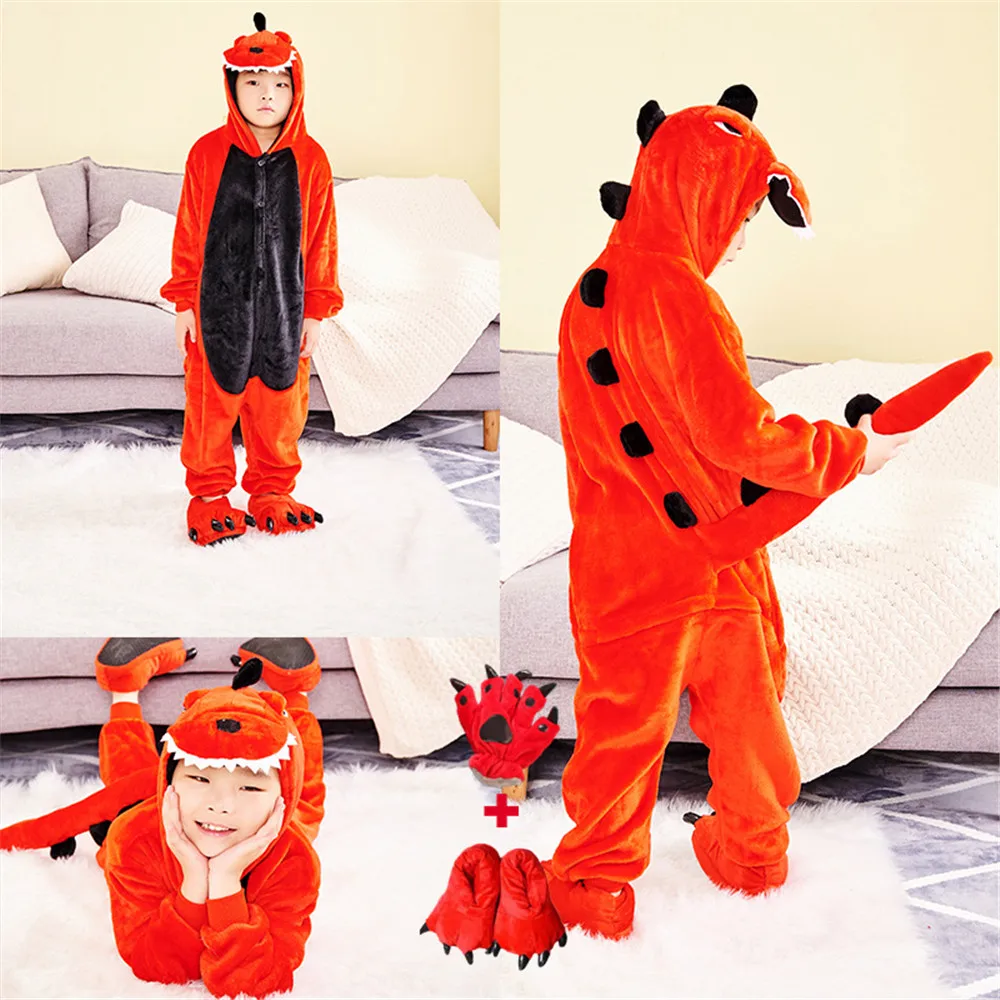 Детский Комбинезон кигуруми для костюмированной вечеринки в виде животного человека-паука; Пижама для мальчиков и девочек; пижама из плотной фланелевой пижамы с обувью и перчатками; Комплект из трех предметов - Цвет: Style12