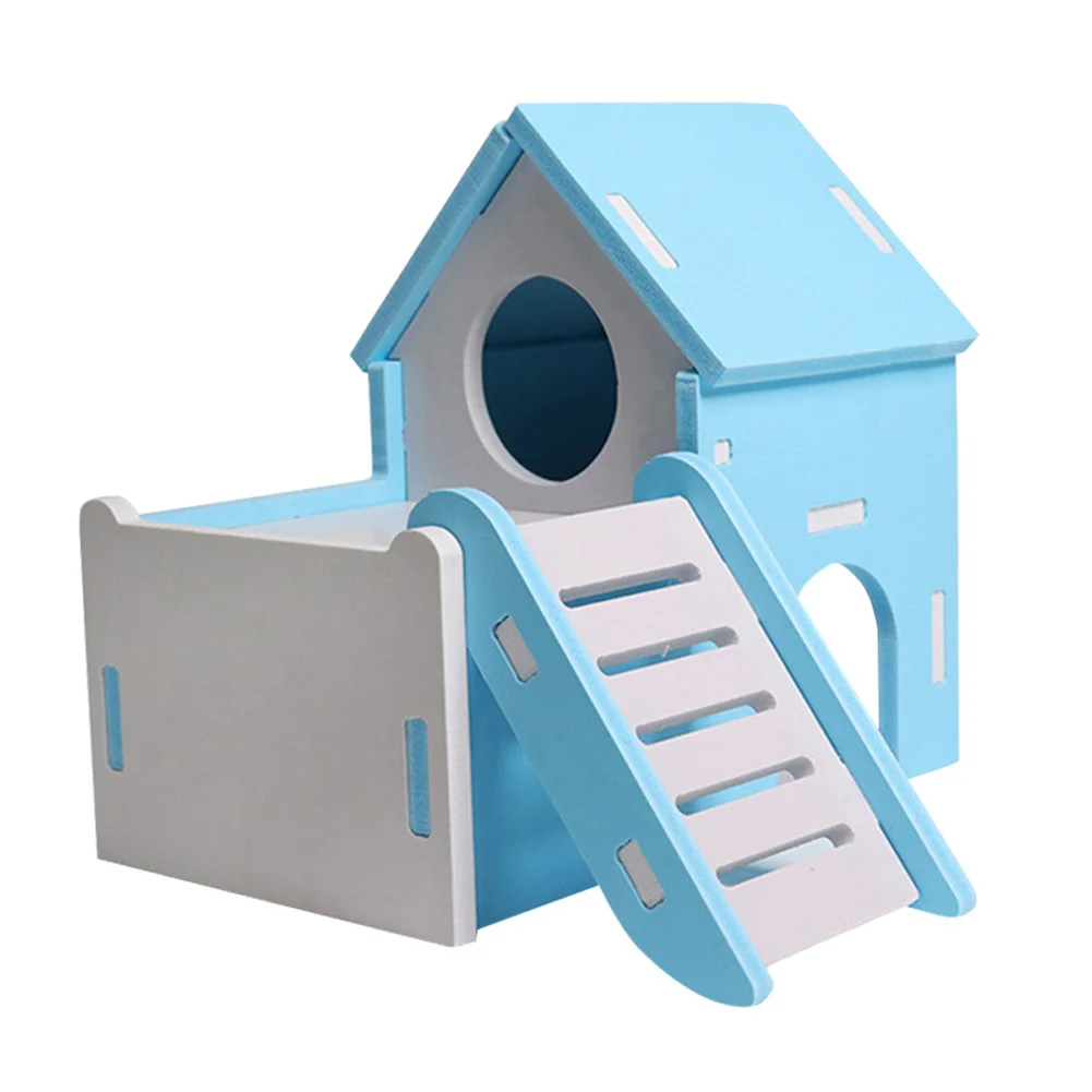 blue Small house Мини-домик для маленьких животных экологичный Гладкий моющийся домик для домашних животных распродажа - Цвет: blue Small house