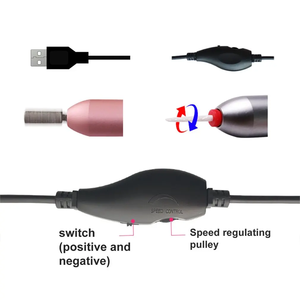 Электрические инструменты для маникюра, USB интерфейс, электрический полировщик для ногтей, 26000 скорость, высокоэффективный переносной полировщик, инструменты