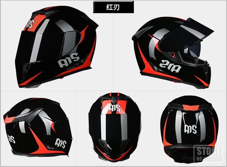 AIS Motorcycle Helmet Motocross Motorbike Crash Helmet Double Lens Full Face Helmets Casco Scooter Riding Moto Helmet